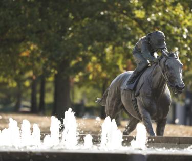 Fountain and Statue at Thoroughbred Park
