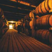 Inside of rick house at Buffalo Trace Distillery.