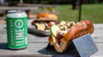 A hotdog from Boonedogs paired with a Country Boy Key Lime beer
