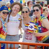 Group of friends at Lexington Pride festival.